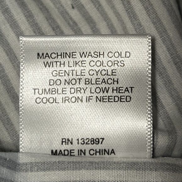 Jane and Delancey Stripe Button Up Shirt Womens1X Gray White Blouse 100% Cotton - Picture 9 of 17